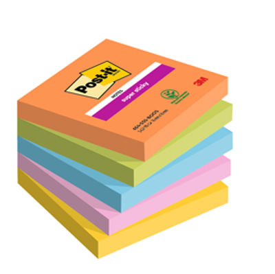 Immagine di Blocco Post it  Super Sticky - 654-5SS-BOOS - 76 x 76 mm - 90 fogli - colori Boost - Post it  - conf. 5 pezzi [7100258933]