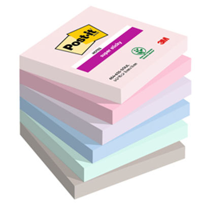 Immagine di Blocco Post it  Super Sticky - 654-6SS-SOUL - 76 x 76 mm - 90 fogli - colori Soulful - Post it  - conf. 6 pezzi [7100259204]