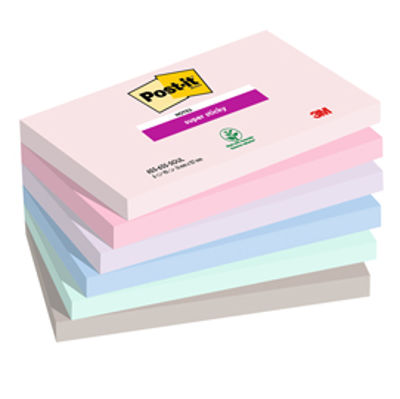 Immagine di Blocco Post it  Super Sticky - 655-6SS-SOUL - 76 x 127 mm - 90 fogli - colori Soulful - Post it  - conf. 6 pezzi [7100259202]