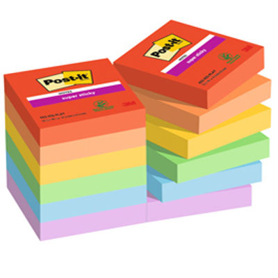 Immagine di CF.12 Blocco Post it  Super Sticky - 622-12SS-PLAY - 47,6 x 47,6 mm - 90 fogli - colori Playful - Post it  [7100258794]