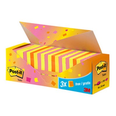 Immagine di Blocco foglietti Post it  Super Sticky - 76 x 76 mm - 100 fogli - colori assortiti - Post it  - conf. 24 blocchi [7100172223]