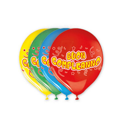 Immagine di Palloncini in lattice - D 30 cm - Buon Compleanno - Big Party - conf. 20 pezzi [72222]