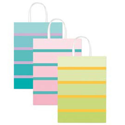 Immagine di Shopper bicolor - con manici - carta ritorta - 26 x 12 x 36 cm - colori assortiti - Rex Sadoch [SDF26BICOL]