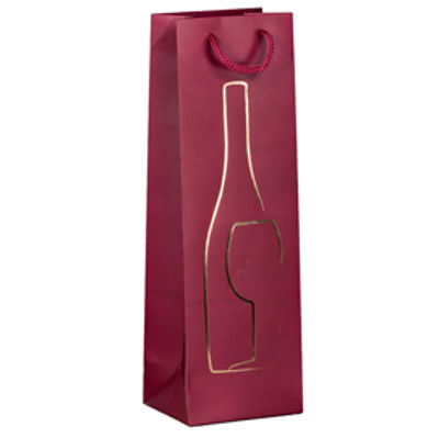 Immagine di Shopper portabottiglie - con manici in corda - 12 x 37 x 9 cm - rosso - Rex Sadoch [SDN12rosso]