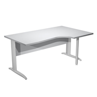 Immagine di Scrivania Compact Destro - 160 x 60/80/100 cm - piano grigio - Artexport [008K211/9/AR]