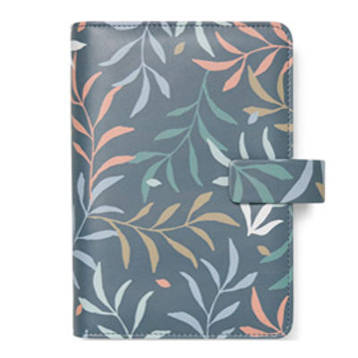 Immagine di Organiser Botanical - f.to Personal 187 x 153 x 40 mm - con cinturino - blu - Filofax [22-022645]