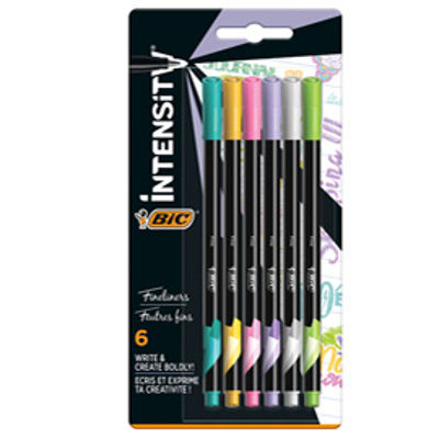 Immagine di Fineliner Intensity - punta 0,8 mm - tratto 0,4 mm - colori assortiti Pastel - Bic - astuccio 6 pezzi [503924]