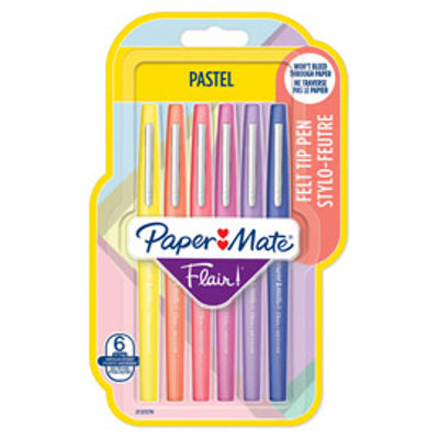 Immagine di Pennarello Flair Nylon Pastel - colori assortiti - Papermate - conf. 6 pezzi [2137276]