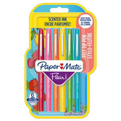 Immagine di Pennarello Flair Nylon Scented - colori assortiti - Papermate - conf. 6 pezzi [2138466]