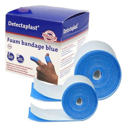 Immagine di Bendaggio coesivo Detectaplast - per HACCP - 6 x 450 cm - blu - PVS [CER117]