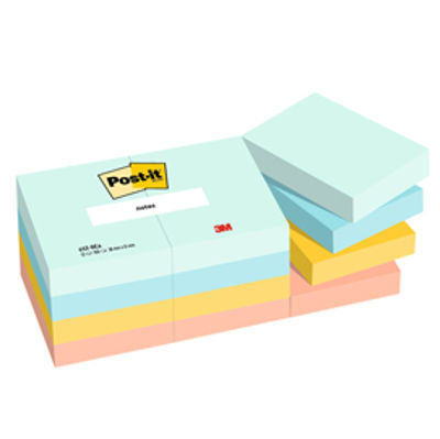 Immagine di Cf.12 pz. Blocco Post it  Super Sticky - 653-BEA - 38 x 51 mm- 100 fogli - colori Beachside - Post-it [7100259449]