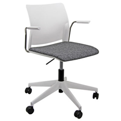 Immagine di Seduta home/office Alpha APGBBRT - con braccioli inclusi - bianco/grigio - Unisit [APGBBRT/BI/XT]