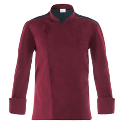 Immagine di Giacca da cuoco Raul - a manica lunga - taglia XL - bordeaux - Giblor's [Q8GX0105-U35-XL]