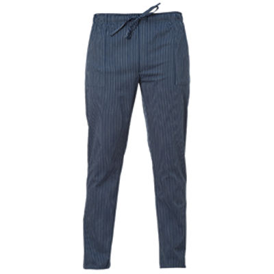 Immagine di Pantalone da cuoco Enrico - taglia S - gessato blu - Giblor's [Q8PX0108-G48-S]