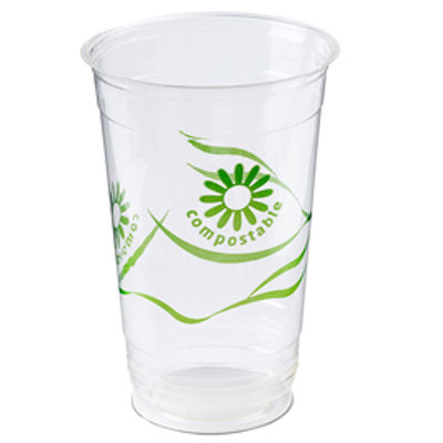 Immagine di Bicchieri birra in PLA - 400 ml - trasparente - Dopla Green - conf. 20 pezzi [07890]