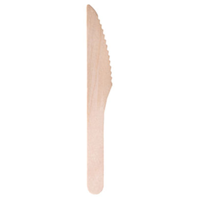 Immagine di Coltello monouso in legno - 16 cm - Signor Bio - conf. 100 pezzi [WCK001BIO100B]