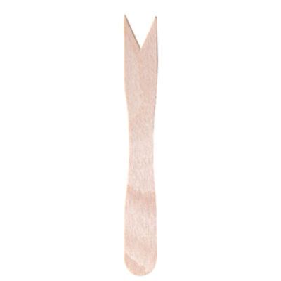 Immagine di Forchettina monouso in legno - 8,5 cm - Signor Bio - conf. 100 pezzi [WCF002BIO100B]