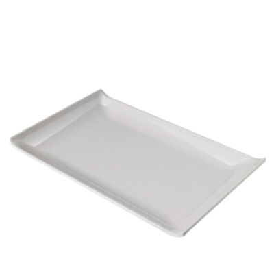 Immagine di Piatto rettangolare - 23 x 14 x 2,6 cm - melamina - bianco - Leone [T8157]