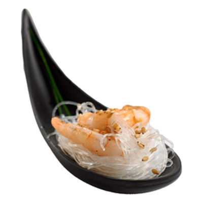 Immagine di Ciotola a cucchiaio fingerfood - 14,5 x 4,5 x 1,5 cm - melamina - nero - Leone [T8166.Z]