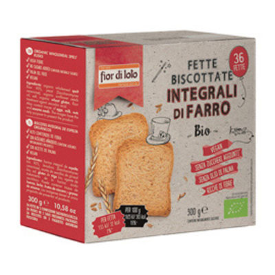 Immagine di Fette biscottate integrali al farro - 300 gr - Fior di Loto - conf. 36 pezzi [0036331]