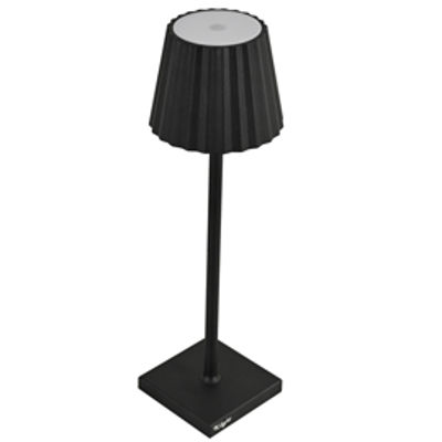 Immagine di Lampada da tavolo a led - 10 x 10 x 38 cm - alluminio/pmma - nero - King Collection [L1776620]