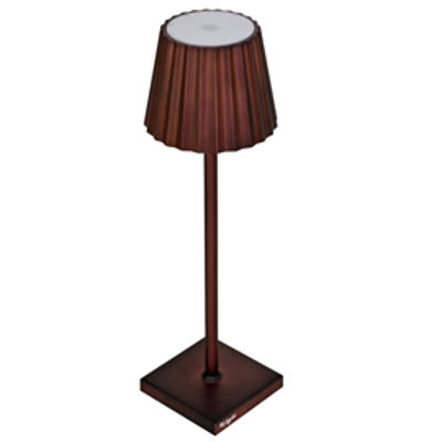 Immagine di Lampada da tavolo a led - 10 x 10 x 38 cm - alluminio/pmma - ruggine - King Collection [L1776621]