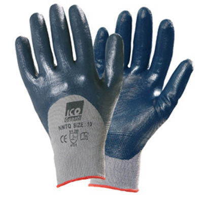 Immagine di Guanti mechanical Safety Palmpro 113 - per ambienti oleosi - taglia M - grigio/blu - Icoguanti [NNTQ113/M(7)]