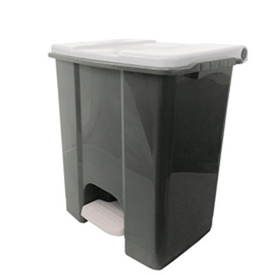 Immagine di Contenitore mobile Ecoconti - a pedale - 60 L - plastica riciclata - grigio/bianco - Medial International [912670]