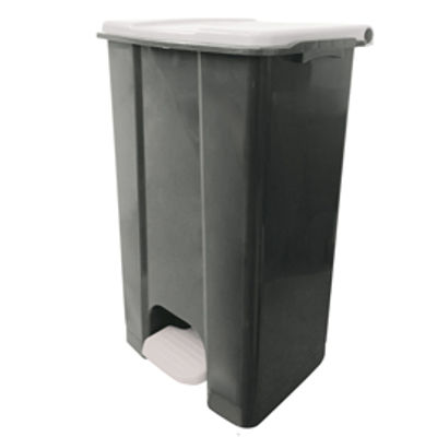 Immagine di Contenitore mobile Ecoconti - a pedale - 80 L - plastica riciclata - grigio/bianco - Medial International [912870]