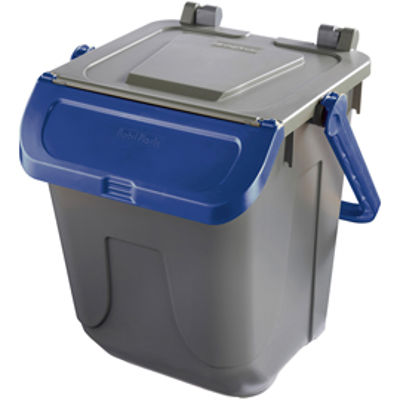 Immagine di Contenitore portarifiuti Ecology - con sportello e maniglione - 25 L - grigio/blu - Mobil Plastic [11/25GRB-BLB]