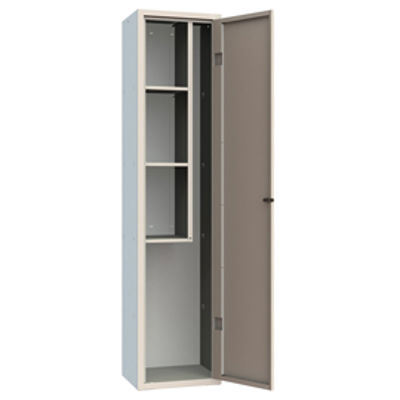 Immagine di Armadio multiuso monoblocco - con portascope - 42 x 33 x 180 cm - grigio chiaro - Armet [M042-0000000002]