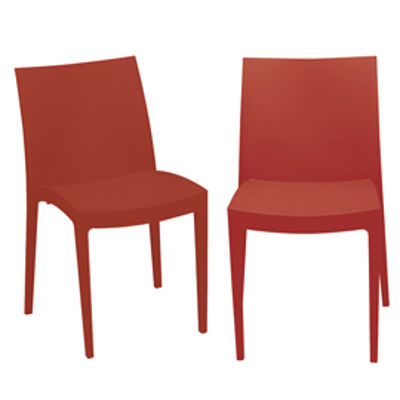 Immagine di Sedia Venice - 51 x 49 x 80 cm - polipropilene - rosso - Grandsoleil - conf. 2 pezzi [S6224R]