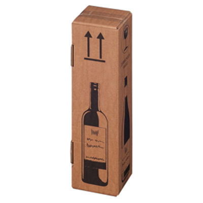 Immagine di Scatola Wine Pack - per 1 bottiglia - 10,5 x 10,5 x 42 cm - Bong Packaging - conf. 20 pezzi [222103020]