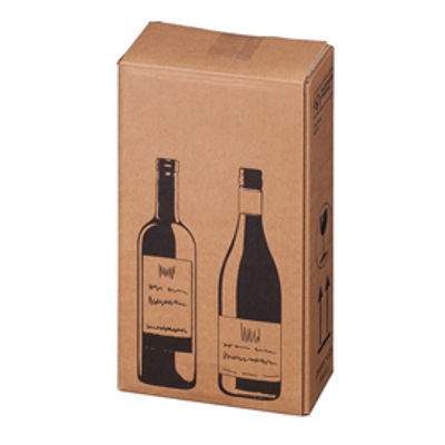 Immagine di Scatola Wine Pack - per 2 bottiglie - 20,4 x 10,8 x 36,8 cm - Bong Packaging - conf. 10 pezzi [222103010]