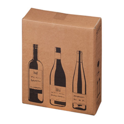 Immagine di Scatola Wine Pack - per 3 bottiglie - 30,5 x 10,8 x 36,8 cm - Bong Packaging - conf. 10 pezzi [222103110]