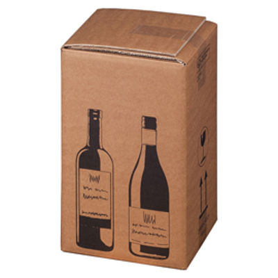 Immagine di Scatola Wine Pack - per 4 bottiglie - 21,2 x 20,4 x 36,8 cm - Bong Packaging - conf. 10 pezzi [222103210]