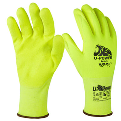 Immagine di Guanti di protezione ICON - con polsino giallo - taglia 08 - giallo fluo - U-Power [UG00002-08]