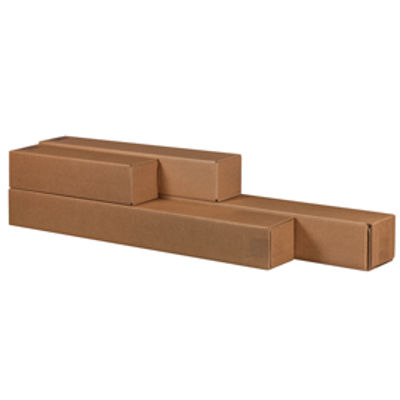 Immagine di Scatola a tubo Square Box - chiusura a nastro - 10,5 x 10,5 x 63 cm - avana - Bong Packaging - conf. 10 pezzi [222115210]