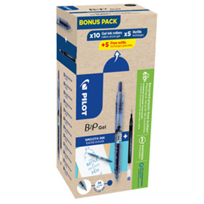 Immagine di Roller gel B2P Ecoball - punta 0,7 mm - 10 refill B2P inclusi - blu - Pilot - conf. 20 pezzi [000026]