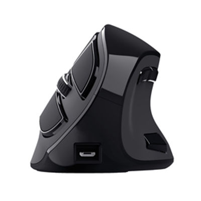 Immagine di Mouse wireless ergonomico Voxx - ricaricabile - nero - Trust [23731]