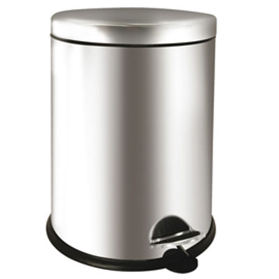 Immagine di Pattumiera a pedale Bin Basic - 12 L - acciaio inox - Medial International [913120]