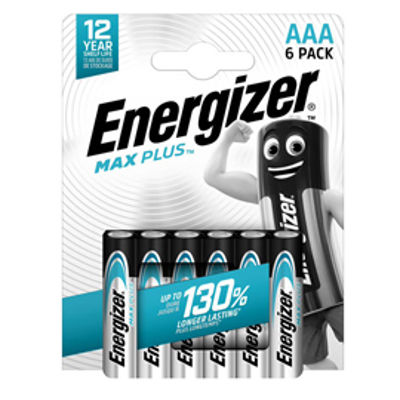 Immagine di Pile Alcaline AAA Max Plus - 1,5 V - Energizer - blister 6 pezzi [E303321200]