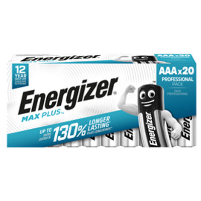 Immagine di Pile alcaline AAA Max Plus E92 - DP20 60/120 - 1,5 V - Energizer - blister 20 pezzi [E301322900]