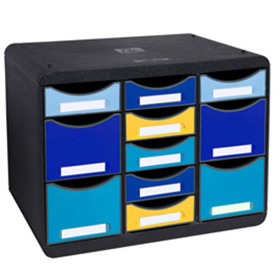 Immagine di Cassettiera Store-Box Multi Bee Blue - 11 cassetti - nero/multicolore - Exacompta [3137202D]