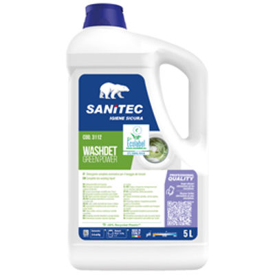 Immagine di Detersivo liquido lavatrice Washdet Green Power - 5 L - Sanitec [3112]