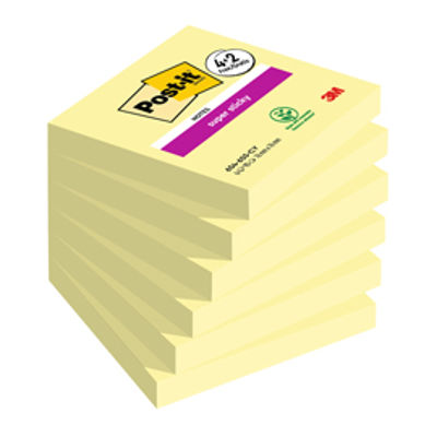 Immagine di Blocco foglietti Post it  Super Sticky - 76 x 76 mm - 90 fogli - giallo canary - Post it  - conf. 6 blocchi [7100259321]