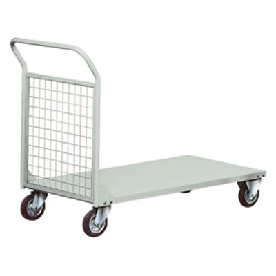 Immagine di Carrello da lavoro - 1 sponda rete - 300 kg - grigio - Tecnotelai [C075G]