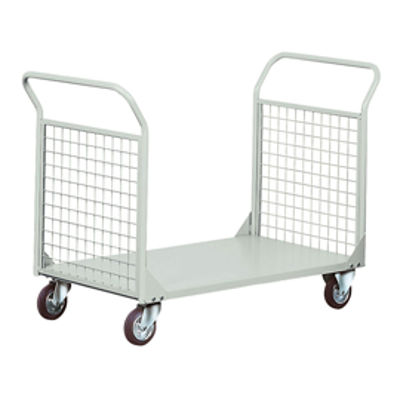 Immagine di Carrello da lavoro - 2 sponde rete - 300 kg - grigio - Tecnotelai [C076G]