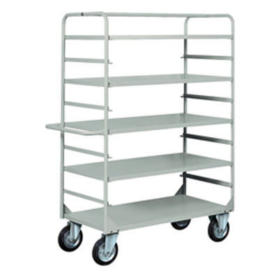 Immagine di Carrello da lavoro - 4 piani estraibili - 132 x 67 x 177 cm - 450 kg - grigio - Tecnotelai [C060G]