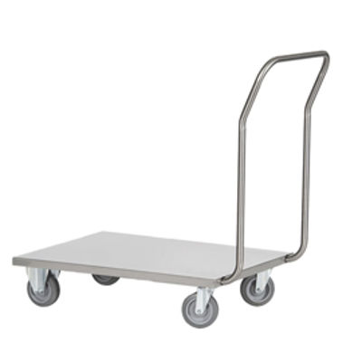 Immagine di Carrello da lavoro - con pianale - 60 x 90 x 97cm - acciaio inox AISI 304 - grigio - Tecnotelai [C207]